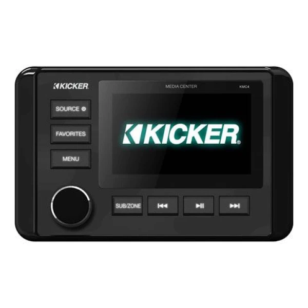 KICKER KMC4 морски медиен център с Bluetooth и усилвател